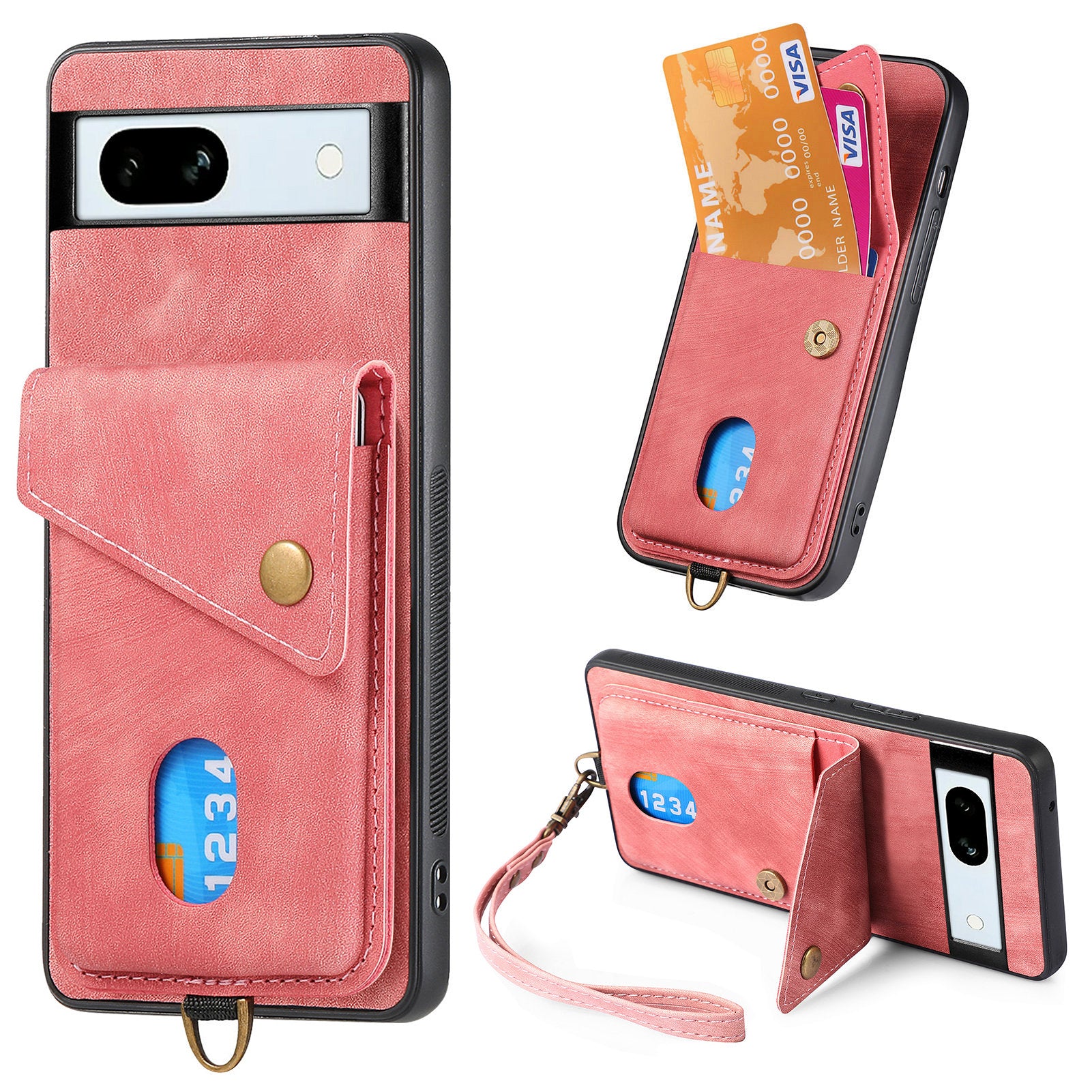 D1 For Google Pixel 7a Case Card Holder Drop-proof Retro PU+TPU Phone Case D1 For Google Pixel 7a Case Card Holder Drop-proof Retro PU+TPU Phone Case